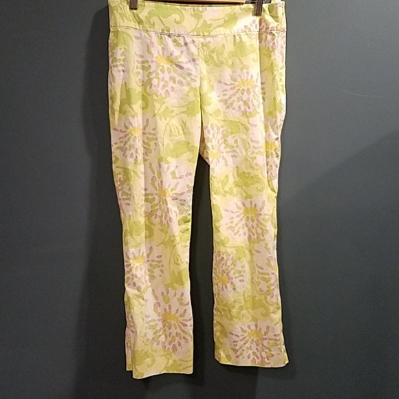 Lilly Pulitzer Jubilee Grayson Lilly in the Leaves Capri Pants Size 8 - Picture 1 of 6